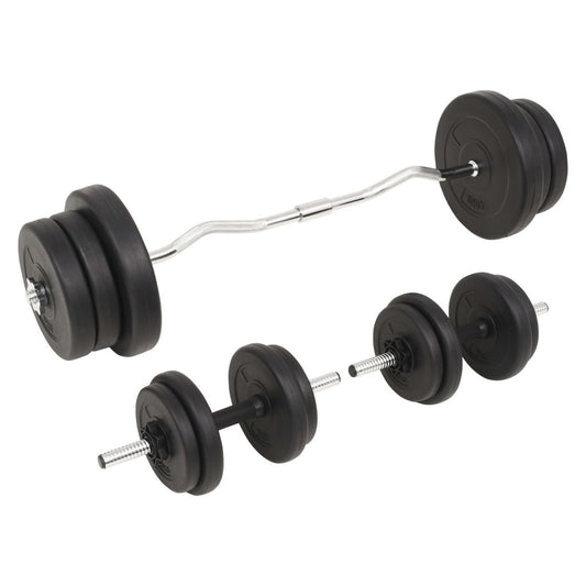 Barbell & Dumbbell Set 132.3lb | Home Gym | FitCore Essentials